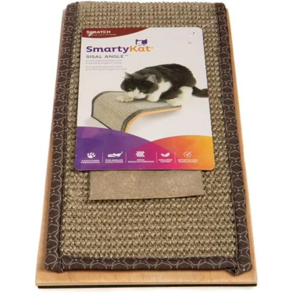 Sisal Angle Cat Scratch Ramp, Includes Catnip - Natural, One Size, Tan